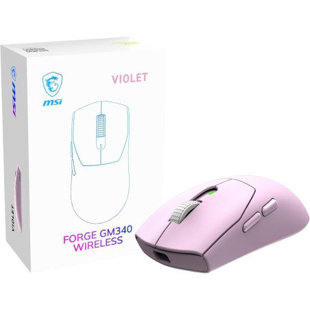 Mouse Gaming MSI Forge GM340 Violet 12000 DPI 6 Botones (Violeta)