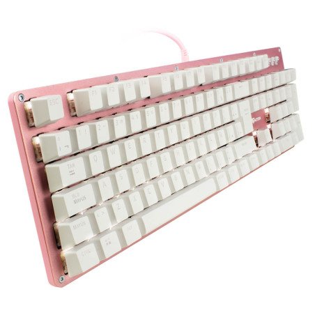 Teclado Mecánico Gamer Game Factor KBG400 Rosa, Switch KRED Blue, USB
