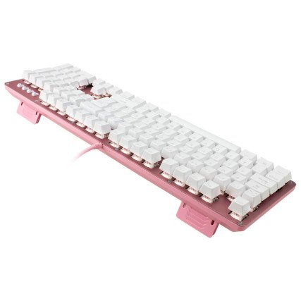 Teclado Mecánico Gamer Game Factor KBG400 Rosa, Switch KRED Blue, USB