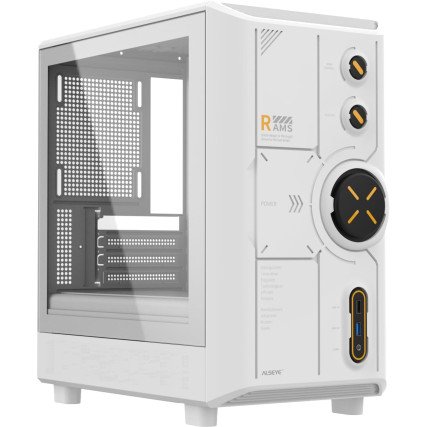 Gabinete ALSEYE RAMS 2.0 ATX/ITX con Cristal Templado Blanco