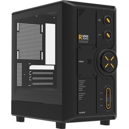Gabinete ALSEYE RAMS 2.0 ATX/ITX con Cristal Templado Negro