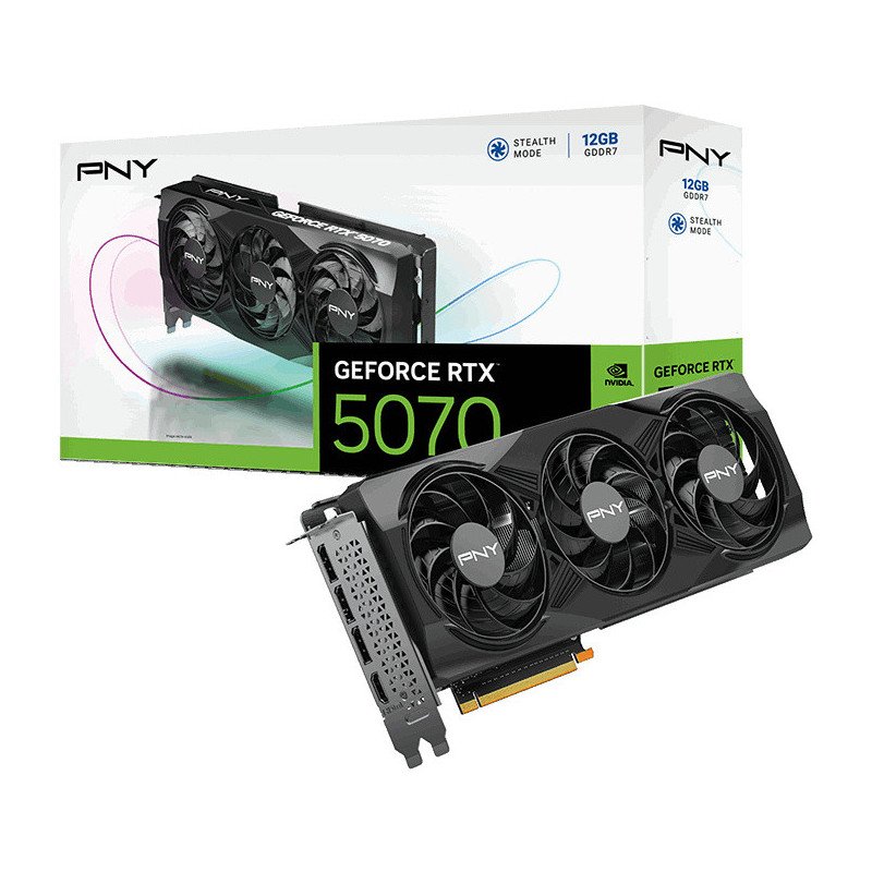 Tarjeta de video PNY NVIDIA GeForce RTX 5070 Stealth Mode 12GB GDDR7
