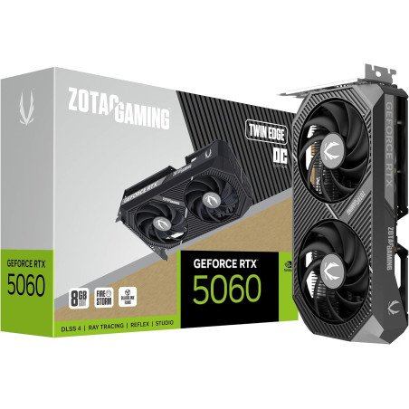 Tarjeta de Video ZOTAC GeForce RTX 5060 Twin Edge OC 8GB GDDR7 PCIe 5.0 (ZT-B50600H-10A)