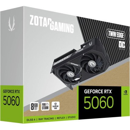 Tarjeta de Video ZOTAC GeForce RTX 5060 Twin Edge OC 8GB GDDR7 PCIe 5.0 (ZT-B50600H-10A)