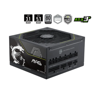 Fuente de Poder MSI MAG A1000PLS PCIe 5 1000W 80 Plus Platinum Full Modular