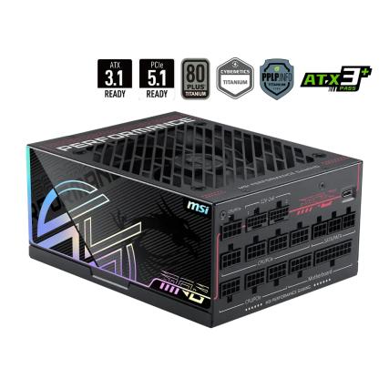 Fuente de Poder MSI MPG AI1300TS PCIe 5 1300W 80 Plus Platinum Full Modular