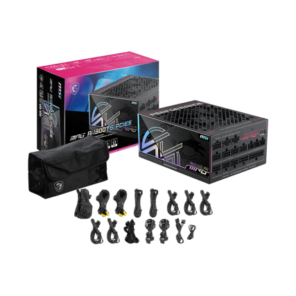 Fuente de Poder MSI MPG AI1300TS PCIe 5 1300W 80 Plus Platinum Full Modular