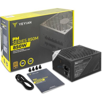 Fuente de Poder Yeyian PM Series 850M 850W 80 Plus Gold ATX 3.1
