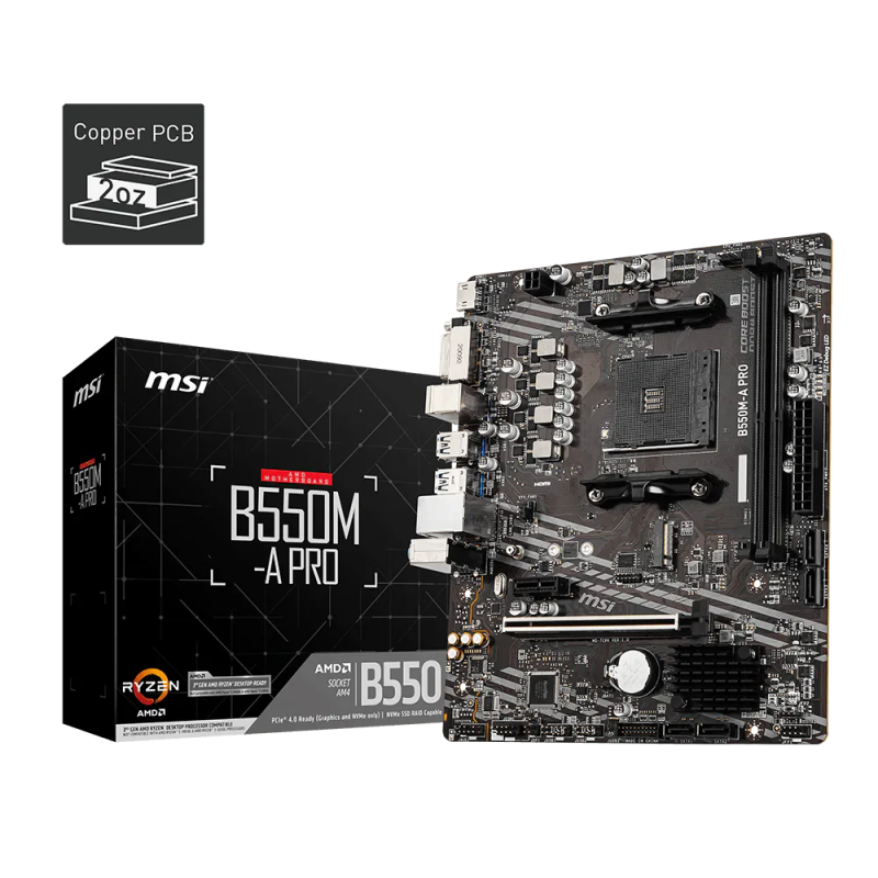 Tarjeta Madre MSI B550M-A PRO AM4 Micro-ATX DDR4 Tarjeta Madre MSI B550M-A PRO AM4 Micro-ATX DDR4