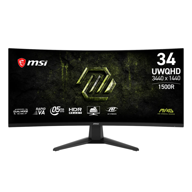 Monitor Gaming MSI  34" WQHD Curvo Rapid VA 200Hz (MAG 346CQDF E20)