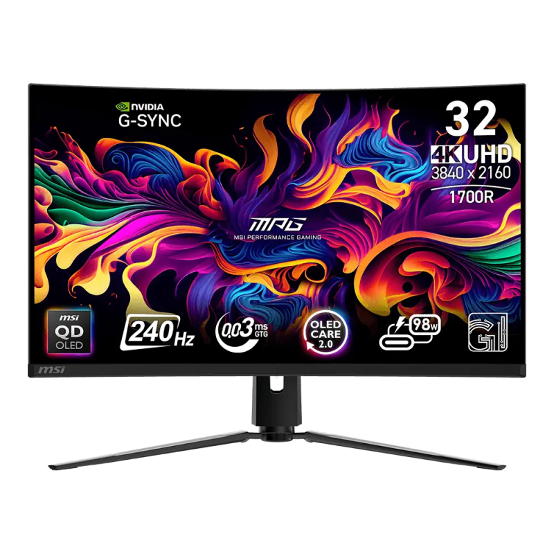 Monitor MSI  32" 4K UHD Curvo 240Hz G-SYNC (MPG 321CURX QD-OLED)