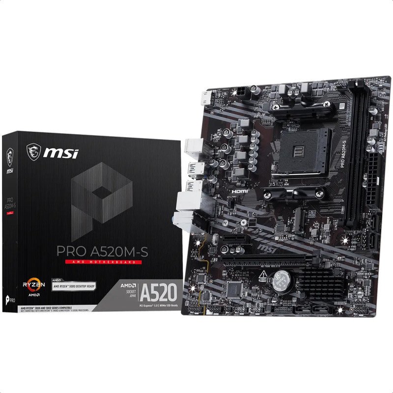 Tarjeta Madre MSI PRO A520M-S AM4 Micro-ATX DDR4 Tarjeta Madre MSI PRO A520M-S AM4 Micro-ATX DDR4