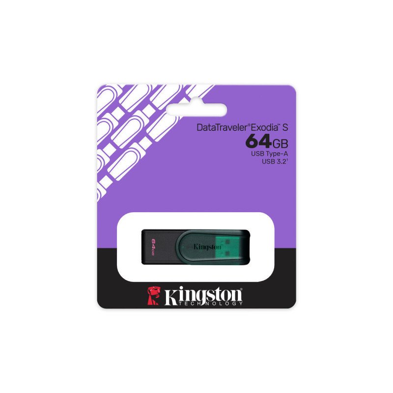 Memoria USB Kingston DataTraveler Exodia de 64 GB USB – Negro/Verde