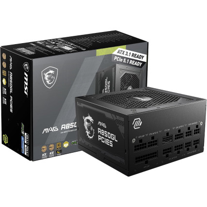 Fuente de Poder MSI MAG A850GN PCIe 5 850W 80 Plus Gold