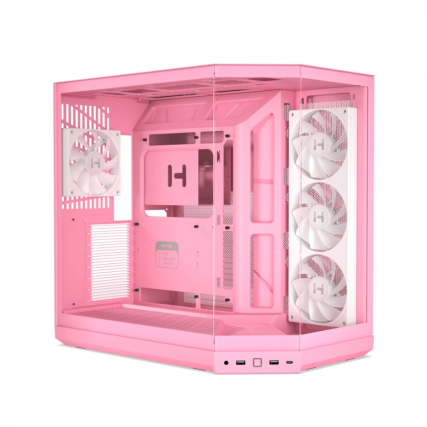 Gabinete HYTE Y50 Strawberry Milk ATX con Cristal y 4 Ventiladores ARGB