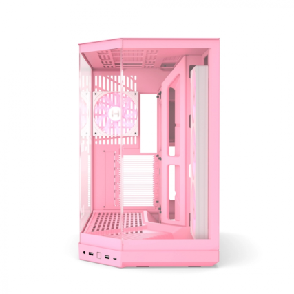 Gabinete HYTE Y50 Strawberry Milk ATX con Cristal y 4 Ventiladores ARGB