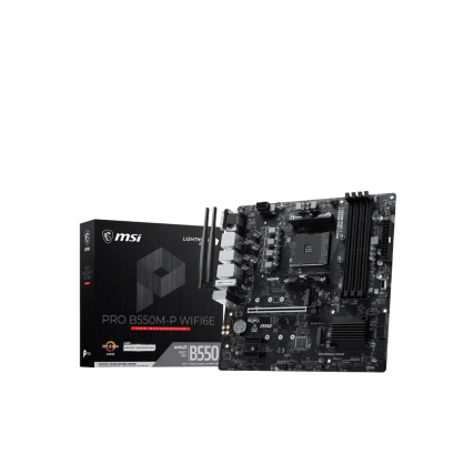 Tarjeta Madre MSI PRO B550M-P WiFi 6E AM4 DDR4 para Procesadores AMD