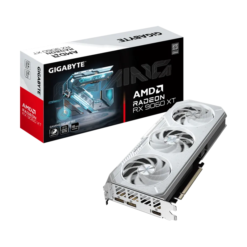 Tarjeta de Video Gigabyte Radeon RX 9060 XT Gaming OC ICE 16GB GDDR6 PCIe 5.0