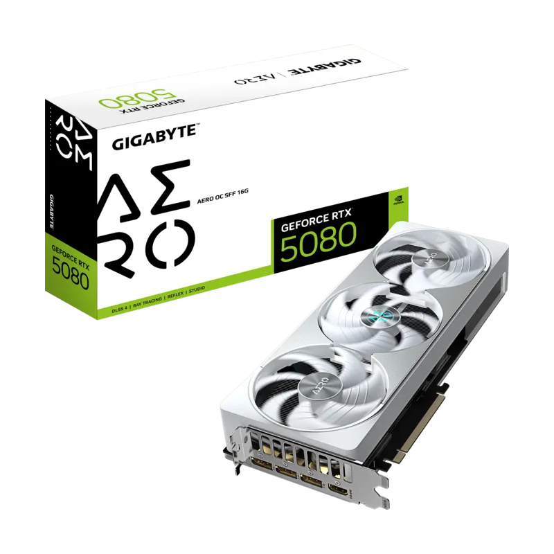 Tarjeta de Video Gigabyte GeForce RTX 5080 AERO OC 16GB GDDR7 PCIe 5.0