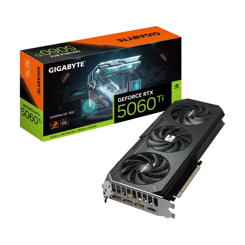 Tarjeta de Video Gigabyte GeForce RTX 5060 Ti Gaming OC 16GB GDDR7 PCIe 5.0
