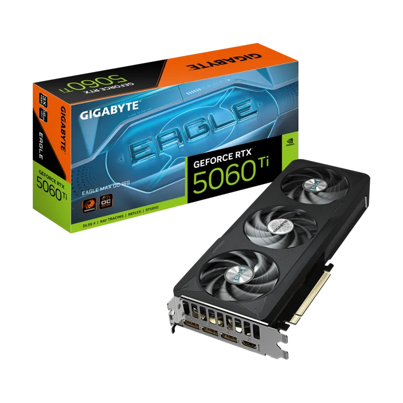 Tarjeta de Video Gigabyte GeForce RTX 5060 Ti Eagle MAX OC 16GB GDDR7 PCIe 5.0 Tarjeta de Video Gigabyte GeForce RTX 5060 Ti Eagle MAX OC 16GB GDDR7 PCIe 5.0