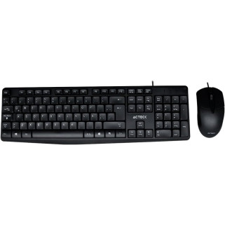 Kit Acteck Creator MK210: Teclado Estándar y Mouse Alámbrico USB Negro
