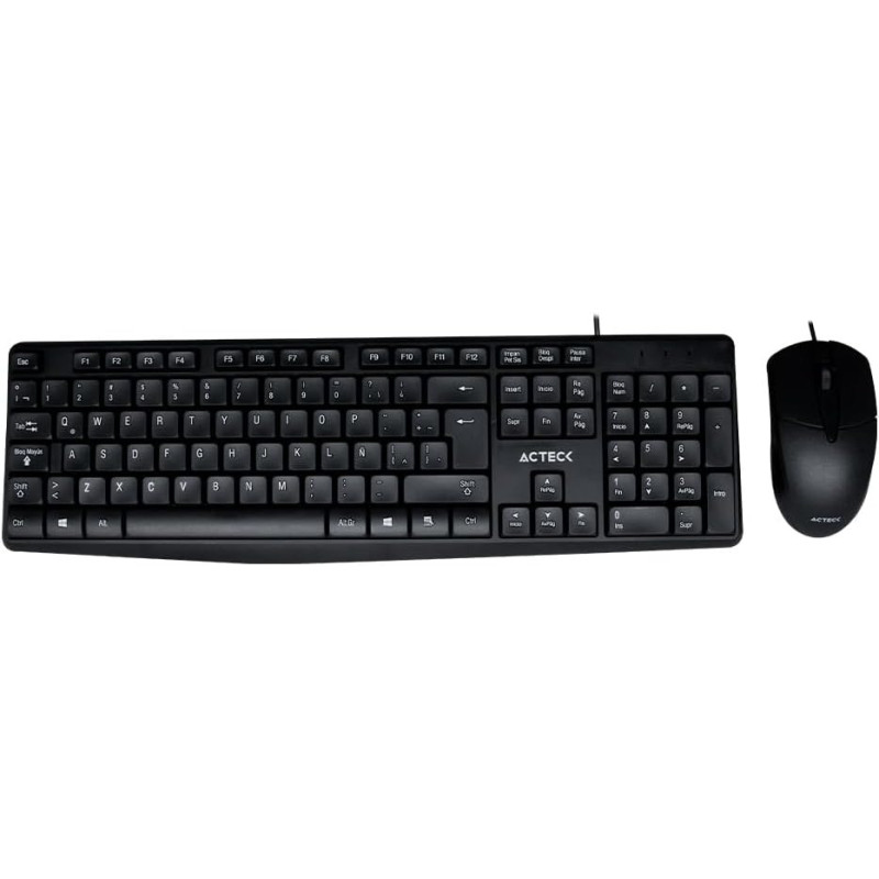 Kit Acteck Creator MK210: Teclado Estándar y Mouse Alámbrico USB Negro Kit Acteck Creator MK210: Teclado Estándar y Mouse Alámbrico USB Negro