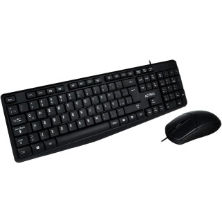 Kit Acteck Creator MK210: Teclado Estándar y Mouse Alámbrico USB Negro