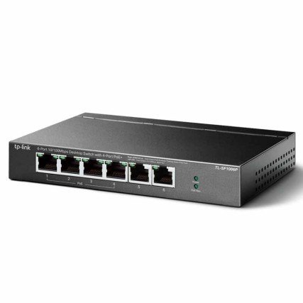 Switch TL-SF1006P de 6 Port a 10/100Mbps con PoE en 4 Port Tp-Link