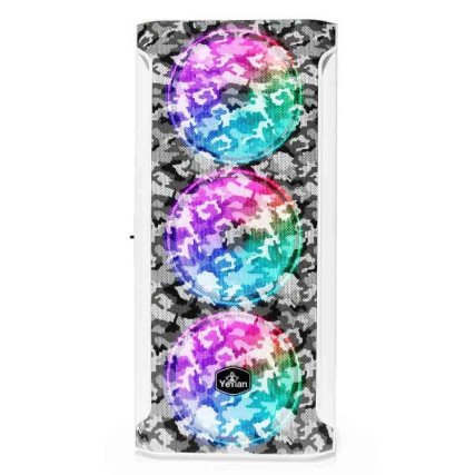 GABINETE YEYIAN YGH-49704 HOLLOW 2500 ATX,C/T 3VEN ARGB/MESH/USB/BLANC