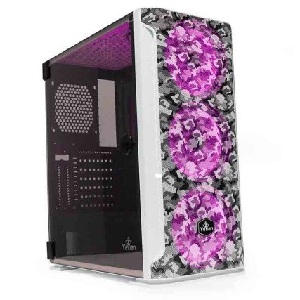 GABINETE YEYIAN YGH-49704 HOLLOW 2500 ATX,C/T 3VEN ARGB/MESH/USB/BLANC