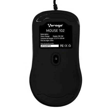 MOUSE VORAGO MO-102 NEGRO OPTICO ALAMBRICO