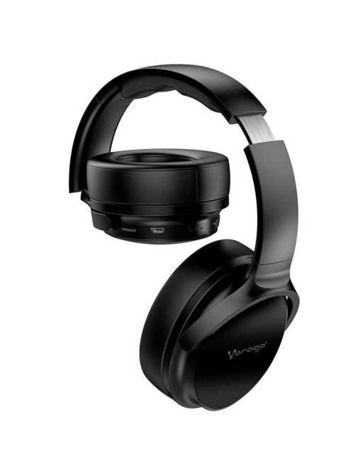Diadema Vorago BT 5.0 Micro SD 3.5mm Plegables Negro HPB-401