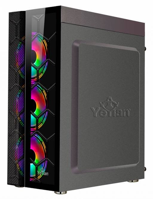 Gabinete Yeyian Gamer YCH-7S3V-01BK Rapture 2500 Crist. Templado/3Ven/ATX/ARG